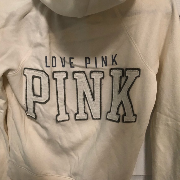 VS PINK Cream Zip Up Hoodie - Picture 5 of 5